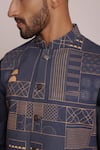 Shop_Lacquer Embassy_Blue Bundi Cotton Twill Printed Floral Geometric Kurta Set 