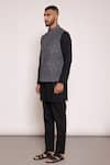 Lacquer Embassy_Black Bundi Cotton Twill Printed Abstract Button Down _at_Aza_Fashions