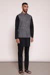 Buy_Lacquer Embassy_Black Bundi Cotton Twill Printed Abstract Button Down 