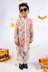 Buy_Toplove_Multi Color Cotton Hakoba Printed Floral Sequin Work Kurta And Cowl Pant Set _at_Aza_Fashions