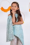 Toplove_Blue Chantely And Organza Embroidered Sequin Self Work Kurta & Palazzo Set _Online_at_Aza_Fashions