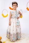 Buy_Toplove_White Cotton Embroidered Animal And Bird Lehenga Set _at_Aza_Fashions