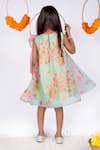 Shop_Toplove_Green Organza Printed Floral Bow Dress _at_Aza_Fashions