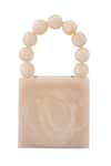 Boxwish By Bhumika_Ivory Pearl Handle Resin Clutch _Online_at_Aza_Fashions