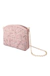 Boxwish By Bhumika_Pink Crystal Paisley Embroidered Bag _at_Aza_Fashions