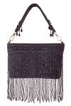 Buy_Boxwish By Bhumika_Black Cutdana Fringe Embellished Bucket Bag _at_Aza_Fashions