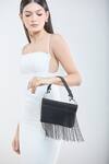 Shop_Boxwish By Bhumika_Black Cutdana Fringe Embellished Bucket Bag _at_Aza_Fashions