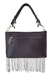 Boxwish By Bhumika_Black Cutdana Fringe Embellished Bucket Bag _Online_at_Aza_Fashions