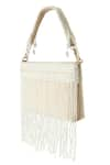 Buy_Boxwish By Bhumika_White Cutdana Fringe And Crystal Embellished Bucket Bag _at_Aza_Fashions