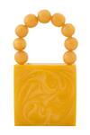 Buy_Boxwish By Bhumika_Yellow Pearl Handle Swerve Texture Resin Clutch Bag _at_Aza_Fashions