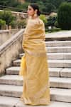 Shop_Geroo Jaipur_Yellow Tissue Woven Zari Saree With Unstitched Blouse Piece _at_Aza_Fashions