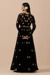 Shop_Ikshita Choudhary_Black Georgette Embroidery Sequin Illusion Sheer Round Anarkali With Dupatta _at_Aza_Fashions