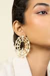 Isharya_Gold Plated Mirror Alizeh Embellished Disk Earrings _Online_at_Aza_Fashions