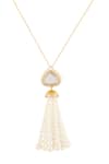 Buy Isharya Gold Plated Lucent Pearl Tassel Pendant Necklace Online at Aza Fashions Buy_Isharya_Gold Plated Lucent Pearl Tassel Pendant Necklace _Online_at_Aza_Fashions