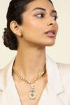 Buy_Isharya_Gold Plated Maharani Mirror Y Lariat Necklace_at_Aza_Fashions