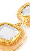 Buy_ISHARYA_Gold Plated Mirror Libra Finish Stone Embellished Drop Earrings _Online_at_Aza_Fashions