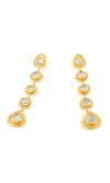 Buy_ISHARYA_Gold Plated Mirror Boondein Finish Stone Embellished Drop Earrings _Online_at_Aza_Fashions