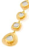 Shop_ISHARYA_Gold Plated Mirror Boondein Finish Stone Embellished Drop Earrings _Online_at_Aza_Fashions