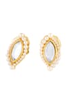 Buy_ISHARYA_Gold Plated Mirror Finish Stone And Pearl Embellished Studs _Online_at_Aza_Fashions