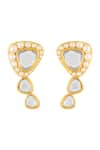 Shop_ISHARYA_Gold Plated Mirror Sheesh Mahal Embellished Ear Climbers _at_Aza_Fashions