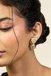 ISHARYA_Gold Plated Mirror Sheesh Mahal Embellished Ear Climbers _Online_at_Aza_Fashions