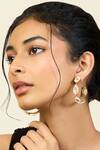 Buy_ISHARYA_Gold Plated Mirror Finish And Pearl Embellished Hoops _at_Aza_Fashions