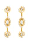 Buy_ISHARYA_Gold Plated Mirror Finish And Pearl Embellished Hoops _Online_at_Aza_Fashions