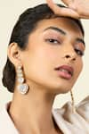 Buy_ISHARYA_Gold Plated Mirror Sheesh Mahal Finish Stone Embellished Drop Earrings _at_Aza_Fashions