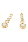 Buy_ISHARYA_Gold Plated Mirror Sheesh Mahal Finish Stone Embellished Drop Earrings _Online_at_Aza_Fashions