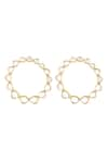 Shop_ISHARYA_Gold Plated Mirror Finish Stone Embellished Hoops _at_Aza_Fashions