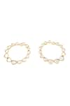 Buy_ISHARYA_Gold Plated Mirror Finish Stone Embellished Hoops _Online_at_Aza_Fashions