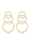 Shop_ISHARYA_Gold Plated Mirror Teesra Finish Stone Embellished Earrings _at_Aza_Fashions