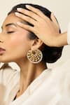 Buy_ISHARYA_Gold Plated Cz Amal Mirror Finish Stone Embellished Earrings _at_Aza_Fashions