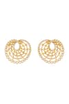 Shop_ISHARYA_Gold Plated Cz Amal Mirror Finish Stone Embellished Earrings _at_Aza_Fashions