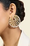 ISHARYA_Gold Plated Cz Amal Mirror Finish Stone Embellished Earrings _Online_at_Aza_Fashions