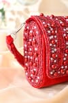 La Fiza_Red Sequin Ruby Rhapsody Embellished Clutch Bag _Online_at_Aza_Fashions