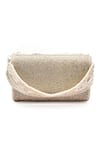 Shop_La Fiza_Silver Sequin Shimmering Sonata Bloom Embroidered Clutch Bag _at_Aza_Fashions