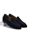 Buy_Wednesday Lifestyle_Blue New York Plain Suede Leather Belgian Loafers _at_Aza_Fashions