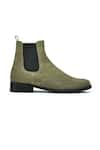 Wednesday Lifestyle_Green Wade Suede Leather Chelsea Boots _Online_at_Aza_Fashions