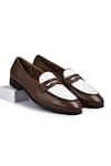 Buy_Wednesday Lifestyle_Brown Colour Block Berlin Penny Loafers _at_Aza_Fashions