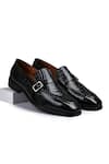 Buy_Wednesday Lifestyle_Black Textured Harvey Croco Buckle Loafers _at_Aza_Fashions