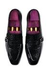 Shop_Wednesday Lifestyle_Black Textured Harvey Croco Buckle Loafers _at_Aza_Fashions