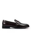 Wednesday Lifestyle_Brown Buckle Harvey Leather Plain Loafers _Online_at_Aza_Fashions