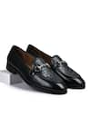 Buy_Wednesday Lifestyle_Black Woven Embossed Kalci Vamp Loafers _at_Aza_Fashions