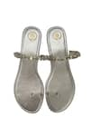 Shop_PREET KAUR_Silver Embellished Crystal Flats _at_Aza_Fashions