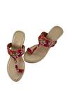 Buy_PREET KAUR_Red Hand Embroidery Lily Wedges _at_Aza_Fashions