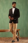 Buy_DUSALA_Black Wool Blend Solid Aaron Straight Blazer _at_Aza_Fashions