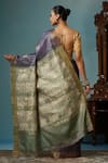 Shop_DUSALA_Grey Kosa Silk Woven Village Primayi Saree With Running Blouse Piece _at_Aza_Fashions