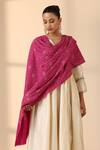 Shop Dusala Pink Krishina Pashmina Embroidered Shawl at Aza Fashions Shop_Dusala_Pink Krishina Pashmina Embroidered Shawl _at_Aza_Fashions