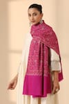 Dusala Pink Krishina Pashmina Embroidered Shawl Online at Aza Fashions Dusala_Pink Krishina Pashmina Embroidered Shawl _Online_at_Aza_Fashions